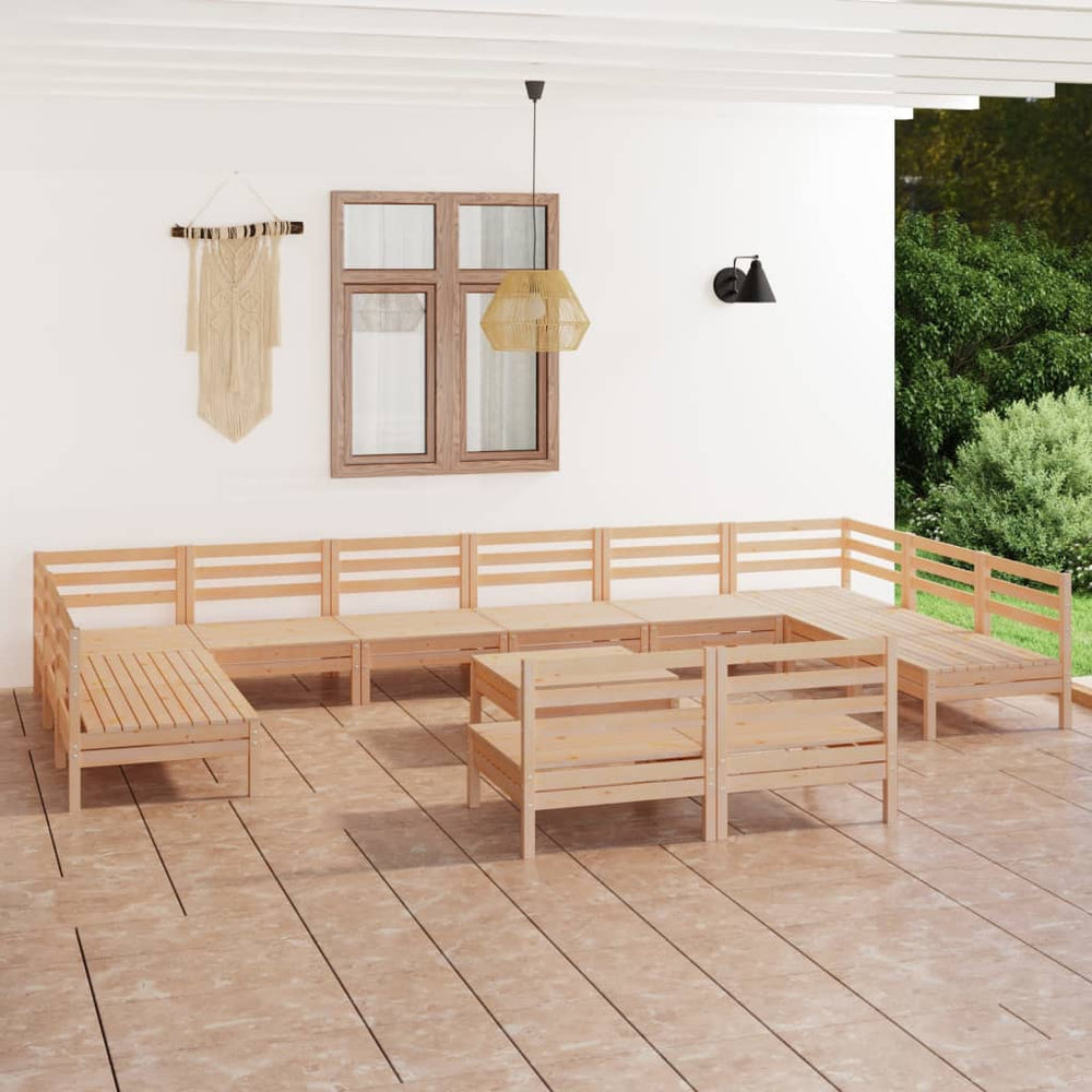 vidaXL Salon de jardin 13 pcs en pin massif
