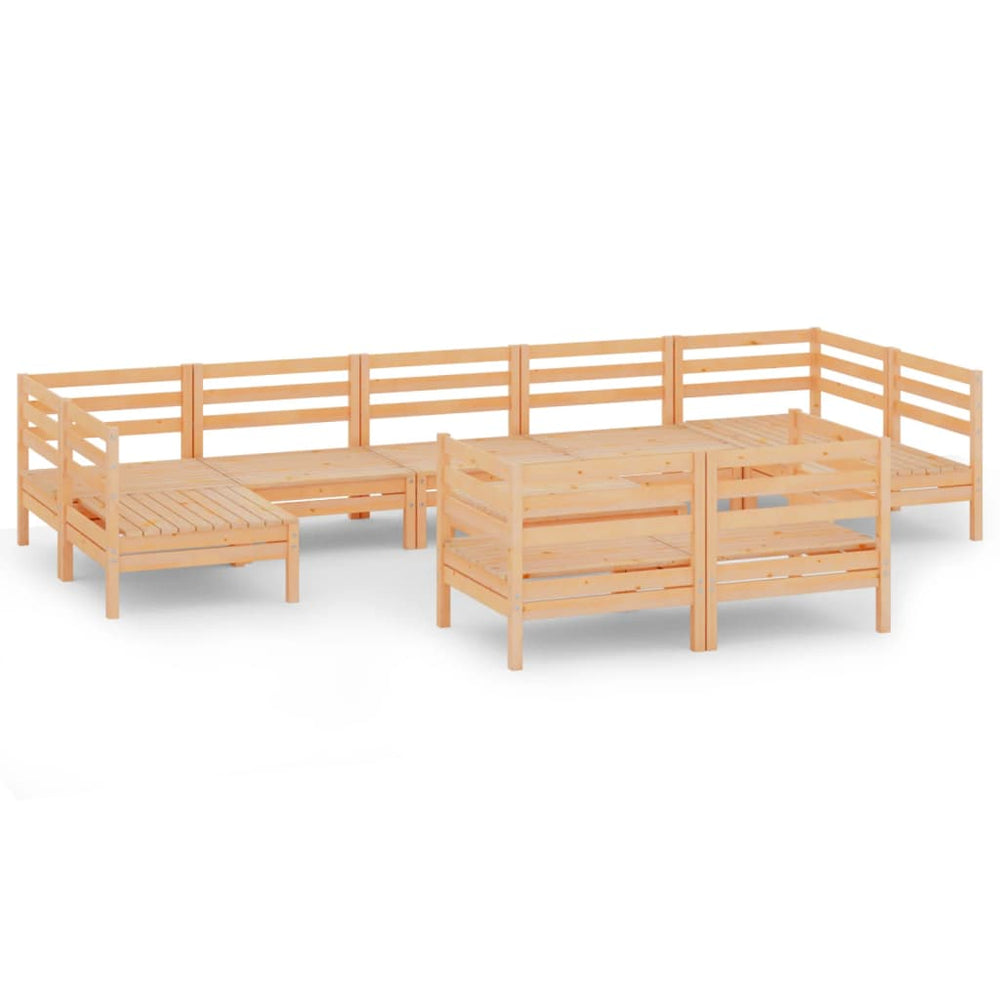 10-tlg. Garten-Lounge-Set Massivholz Kiefer