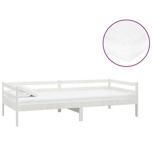 vidaXL Lit de repos avec matelas 90x200 cm blanc pin massif