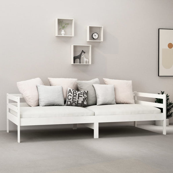 vidaXL Lit de repos avec matelas 90x200 cm blanc pin massif