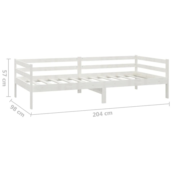 vidaXL Lit de repos avec matelas 90x200 cm blanc pin massif