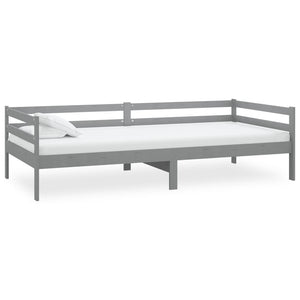 vidaXL Lit de repos avec matelas 90x200 cm Gris Pin Massif
