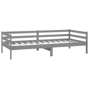 vidaXL Lit de repos avec matelas 90x200 cm Gris Pin Massif