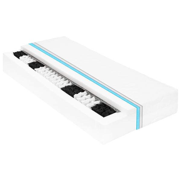 vidaXL Lit de repos avec matelas 90x200 cm Gris Pin Massif