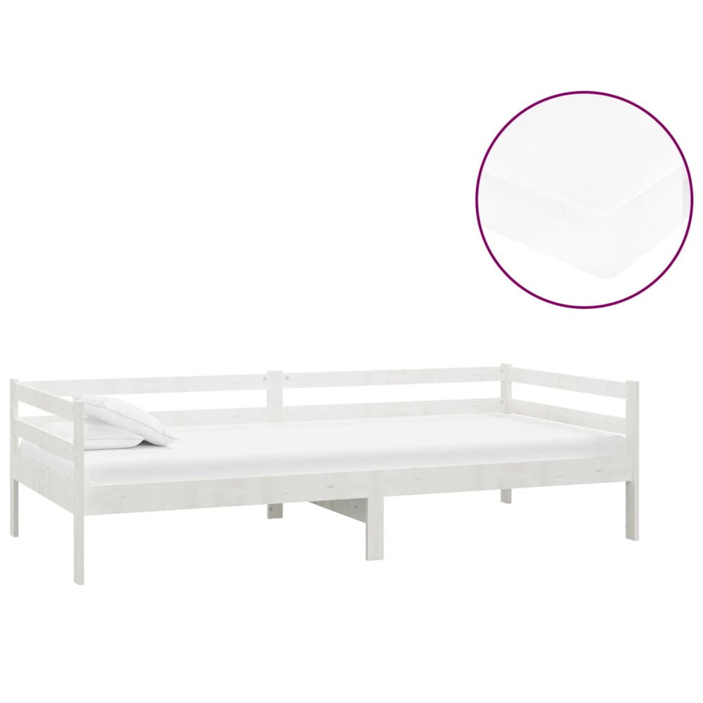 vidaXL Lit de repos avec matelas 90x200 cm blanc pin massif