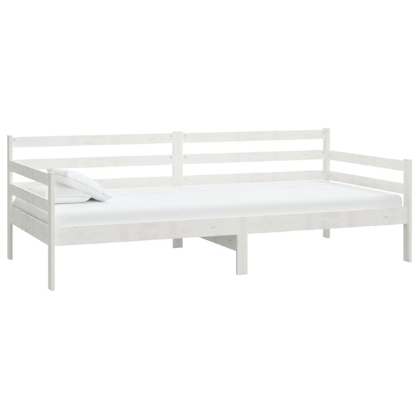 vidaXL Lit de repos avec matelas 90x200 cm blanc pin massif