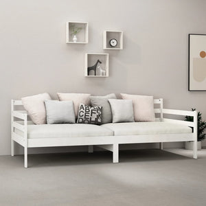 vidaXL Lit de repos avec matelas 90x200 cm blanc pin massif
