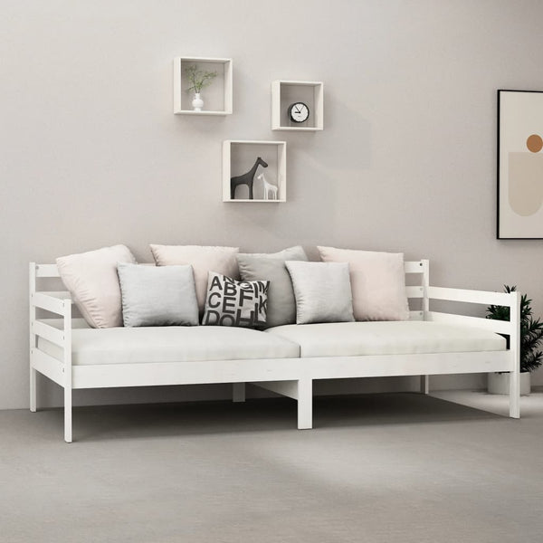 vidaXL Lit de repos avec matelas 90x200 cm blanc pin massif