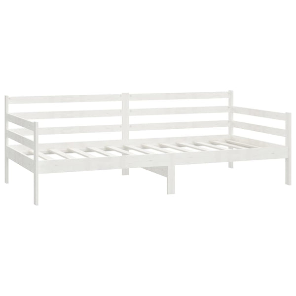 vidaXL Lit de repos avec matelas 90x200 cm blanc pin massif