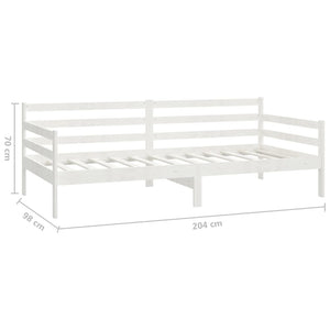 vidaXL Lit de repos avec matelas 90x200 cm blanc pin massif