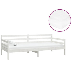 vidaXL Lit de repos avec matelas 90x200 cm blanc pin massif