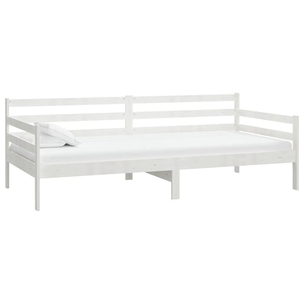 vidaXL Lit de repos avec matelas 90x200 cm blanc pin massif