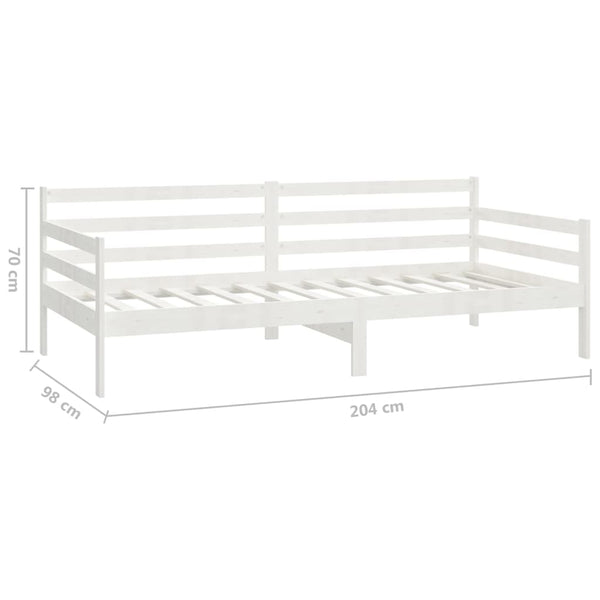 vidaXL Lit de repos avec matelas 90x200 cm blanc pin massif