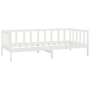 Tagesbett mit Matratze 90x200 cm Weiß Kiefer Massivholz