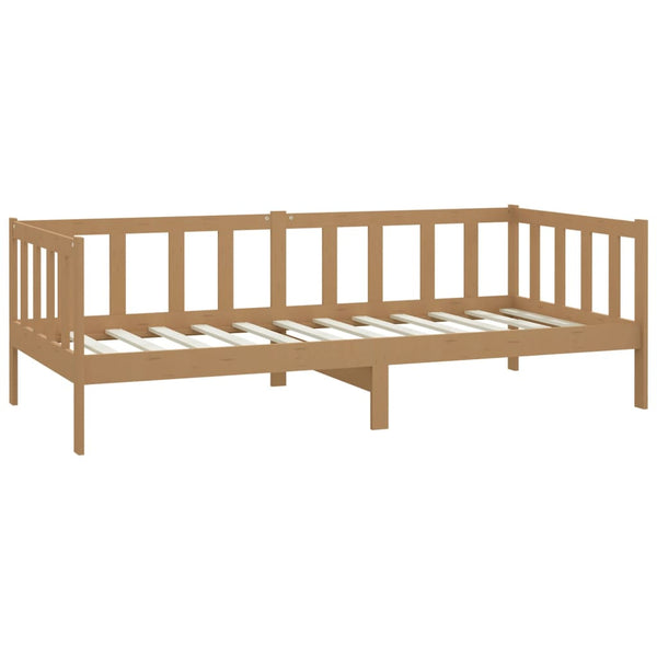vidaXL Lit de repos avec matelas 90x200 cm marron miel en pin massif