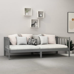 vidaXL Lit de repos avec matelas 90x200 cm Gris Pin Massif