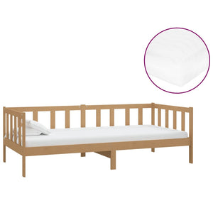 vidaXL Lit de repos avec matelas 90x200 cm marron miel en pin massif