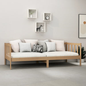 vidaXL Lit de repos avec matelas 90x200 cm marron miel en pin massif