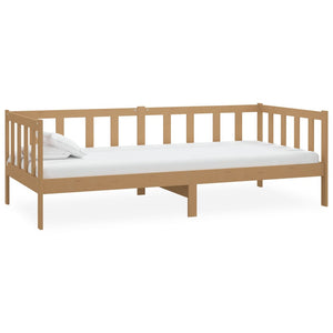 vidaXL Lit de repos avec matelas 90x200 cm marron miel en pin massif