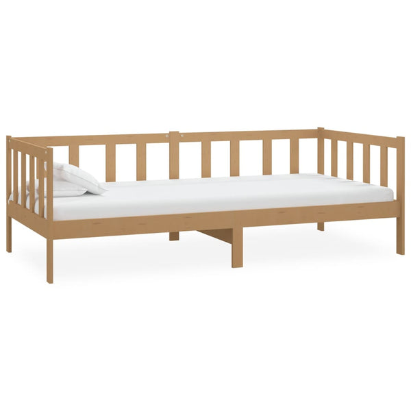 vidaXL Lit de repos avec matelas 90x200 cm marron miel en pin massif