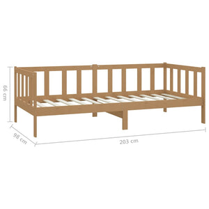 vidaXL Lit de repos avec matelas 90x200 cm marron miel en pin massif