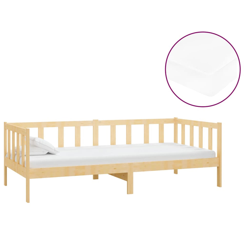 vidaXL Lit de repos avec matelas 90x200 cm Bois de pin massif