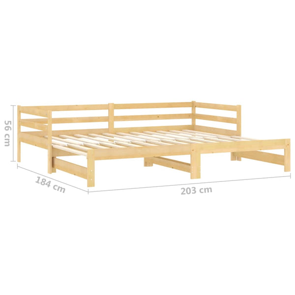 vidaXL Lit de repos gigogne 2x(90x200) cm Pin massif
