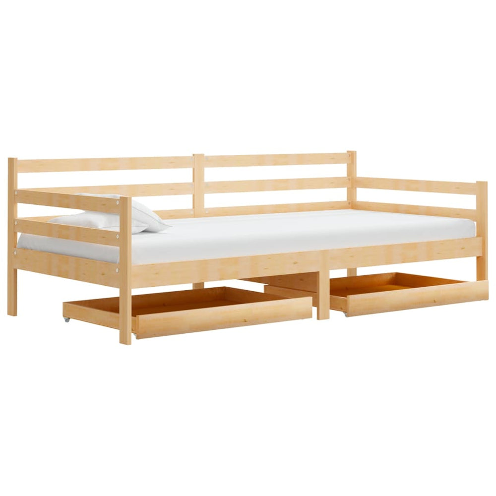 vidaXL Lit de repos avec tiroirs 90x200 cm pin massif