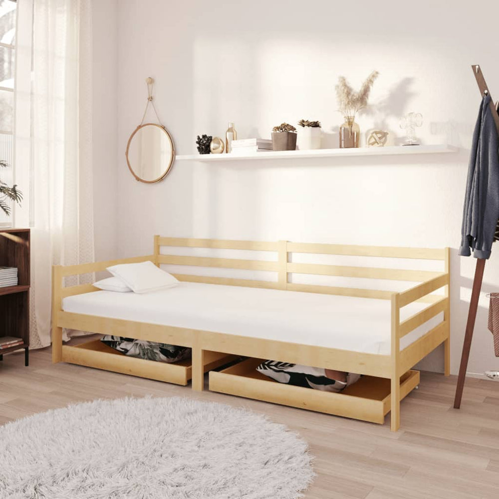 vidaXL Lit de repos avec tiroirs 90x200 cm pin massif