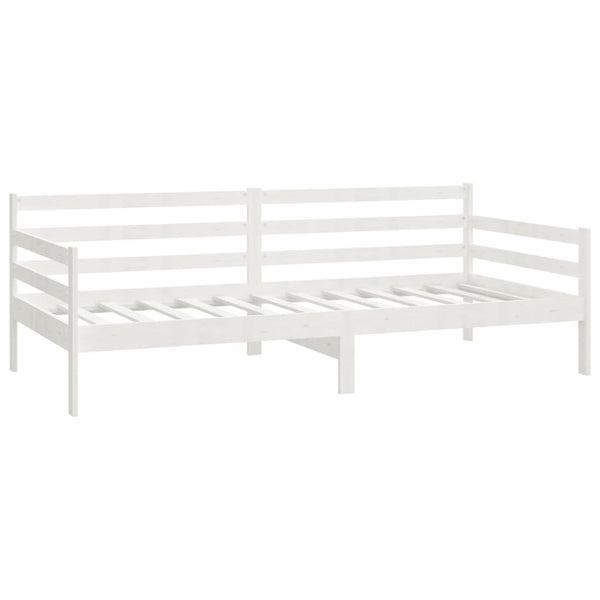 vidaXL Lit de repos avec tiroirs 90x200 cm Bois de pin massif Blanc