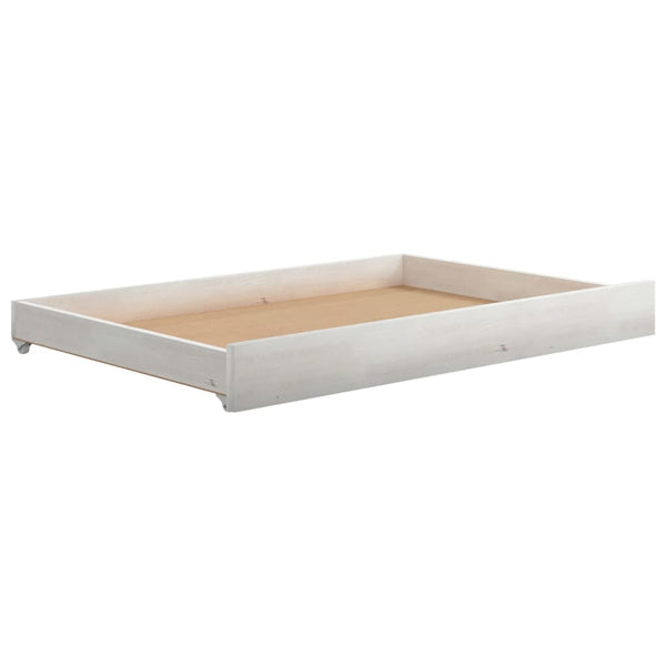 vidaXL Lit de repos avec tiroirs 90x200 cm Bois de pin massif Blanc