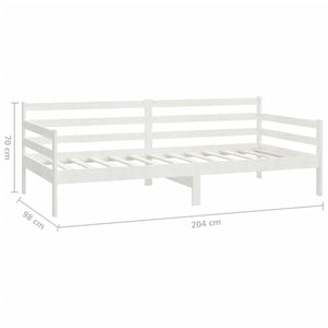 vidaXL Lit de repos avec tiroirs 90x200 cm Bois de pin massif Blanc