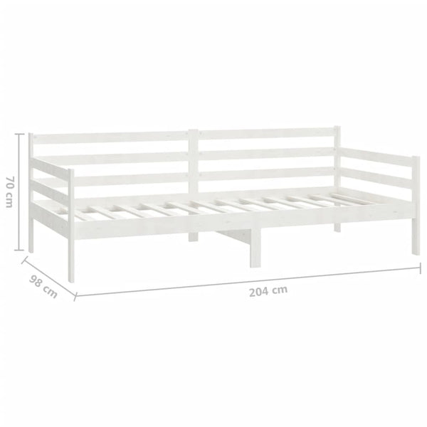 vidaXL Lit de repos avec tiroirs 90x200 cm Bois de pin massif Blanc