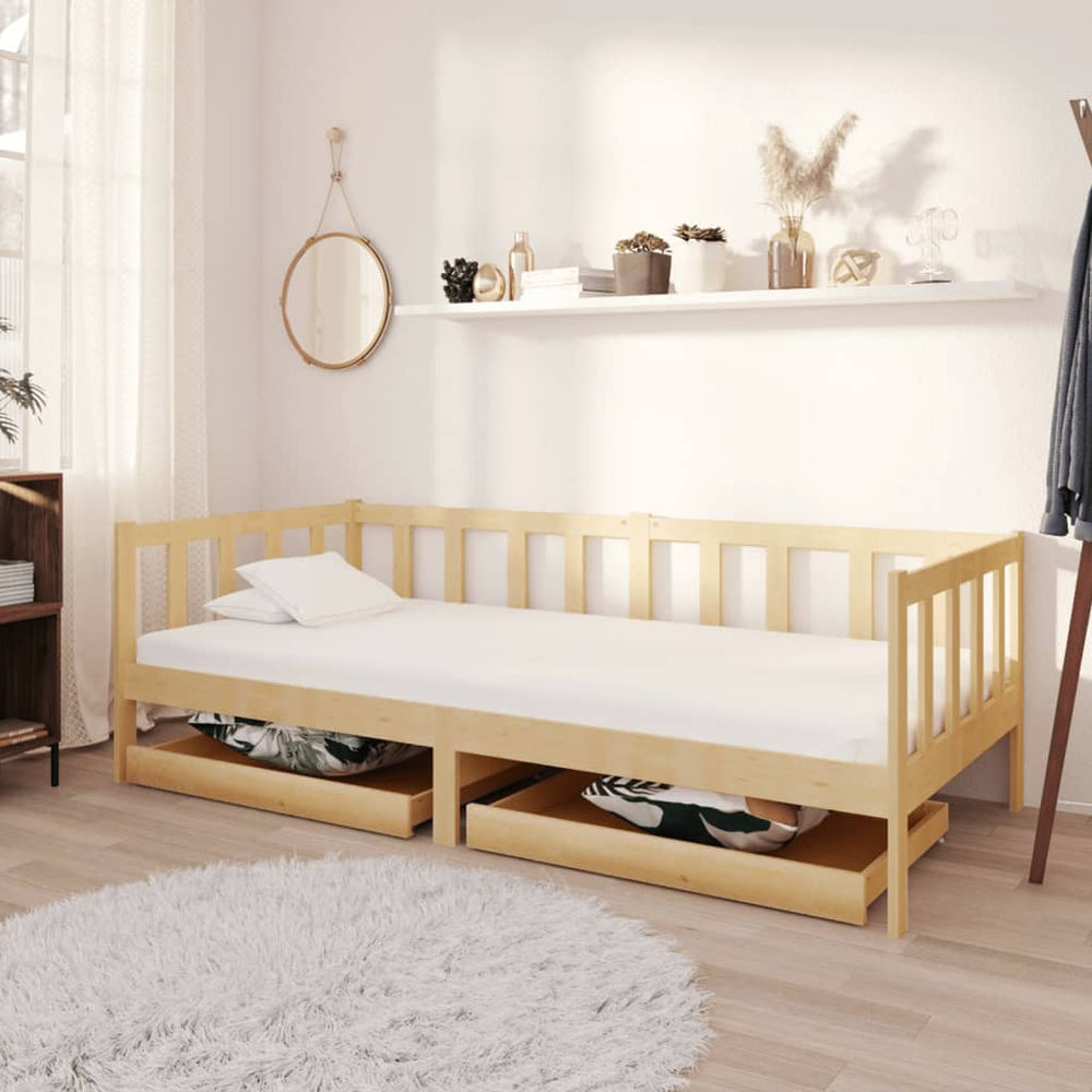 vidaXL Lit de repos avec tiroirs 90x200 cm pin massif