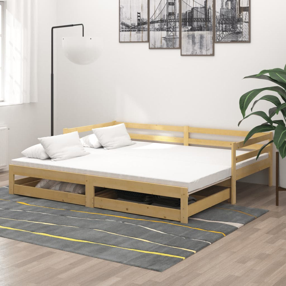 vidaXL Lit de repos gigogne 2x(90x200) cm Pin massif