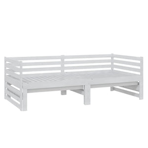 vidaXL Lit de jour gigogne 2x(90x200) cm Blanc Bois de pin massif
