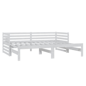 vidaXL Lit de jour gigogne 2x(90x200) cm Blanc Bois de pin massif