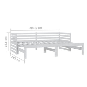 vidaXL Lit de jour gigogne 2x(90x200) cm Blanc Bois de pin massif