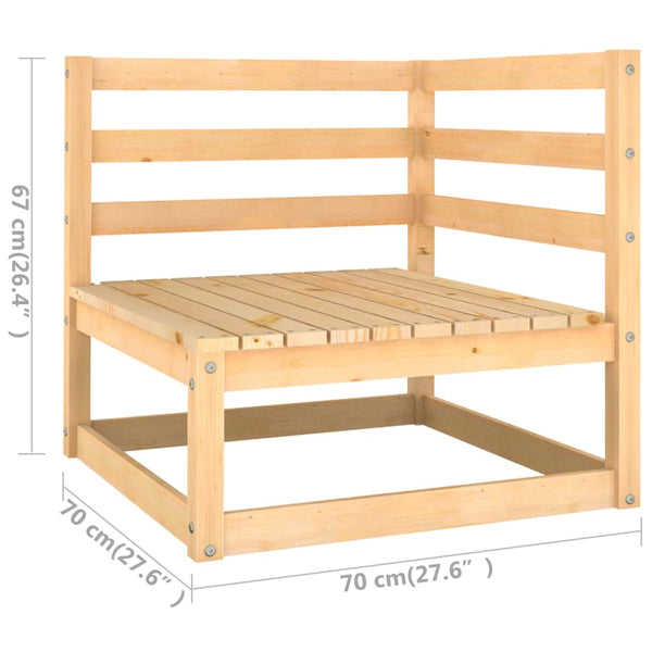 3-tlg. Garten-Lounge-Set mit Kissen Massivholz Kiefer
