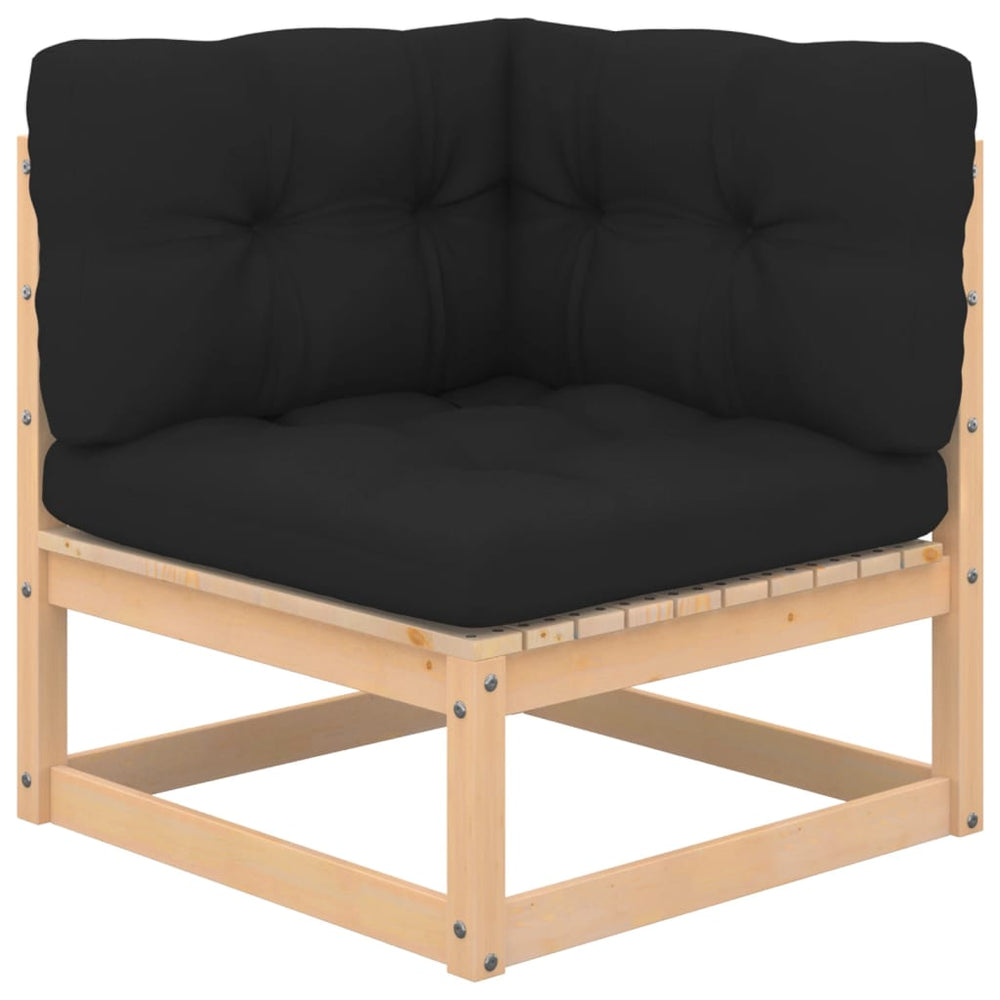 vidaXL Salon de jardin 9 pcs avec coussins Bois de pin massif