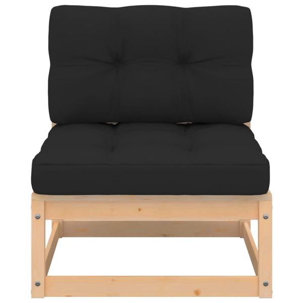 4-tlg. Garten-Lounge-Set mit Kissen Massivholz Kiefer
