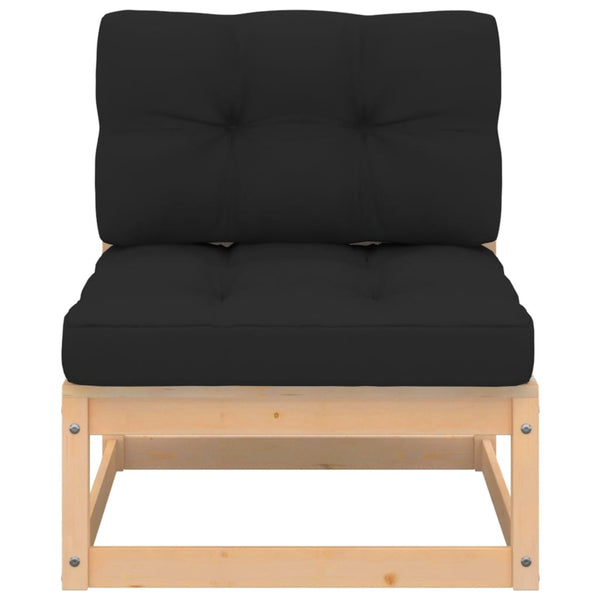 6-tlg. Garten-Lounge-Set mit Kissen Massivholz Kiefer