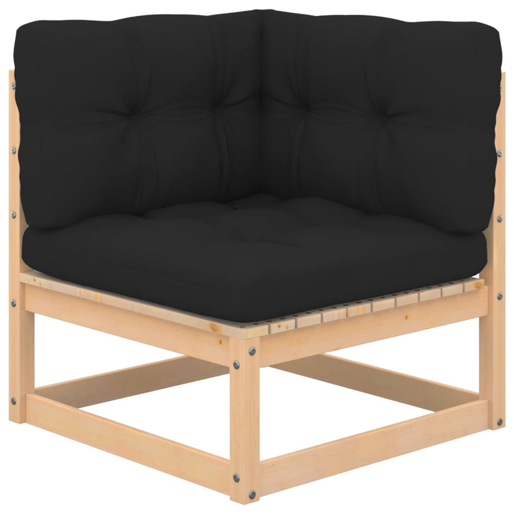 vidaXL Salon de jardin 5 pcs avec coussins Bois de pin massif