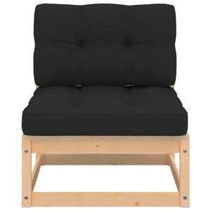 5-tlg. Garten-Lounge-Set mit Kissen Massivholz Kiefer