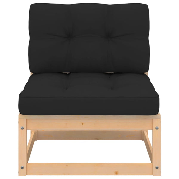 5-tlg. Garten-Lounge-Set mit Kissen Massivholz Kiefer