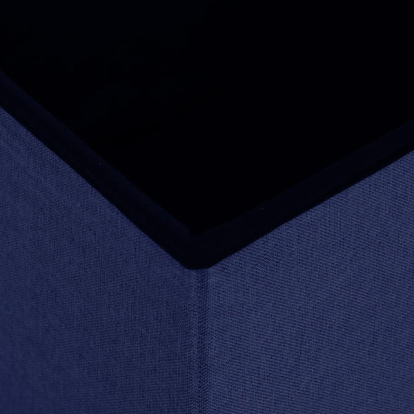 Hocker mit Stauraum Blau Leinenoptik