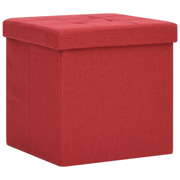 Hocker Weinrot Leinenoptik mit Stauraum