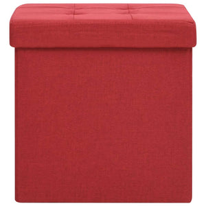 Hocker Weinrot Leinenoptik mit Stauraum