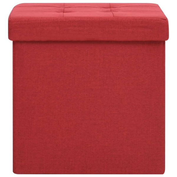 Hocker Weinrot Leinenoptik mit Stauraum