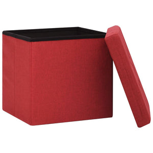Hocker Weinrot Leinenoptik mit Stauraum